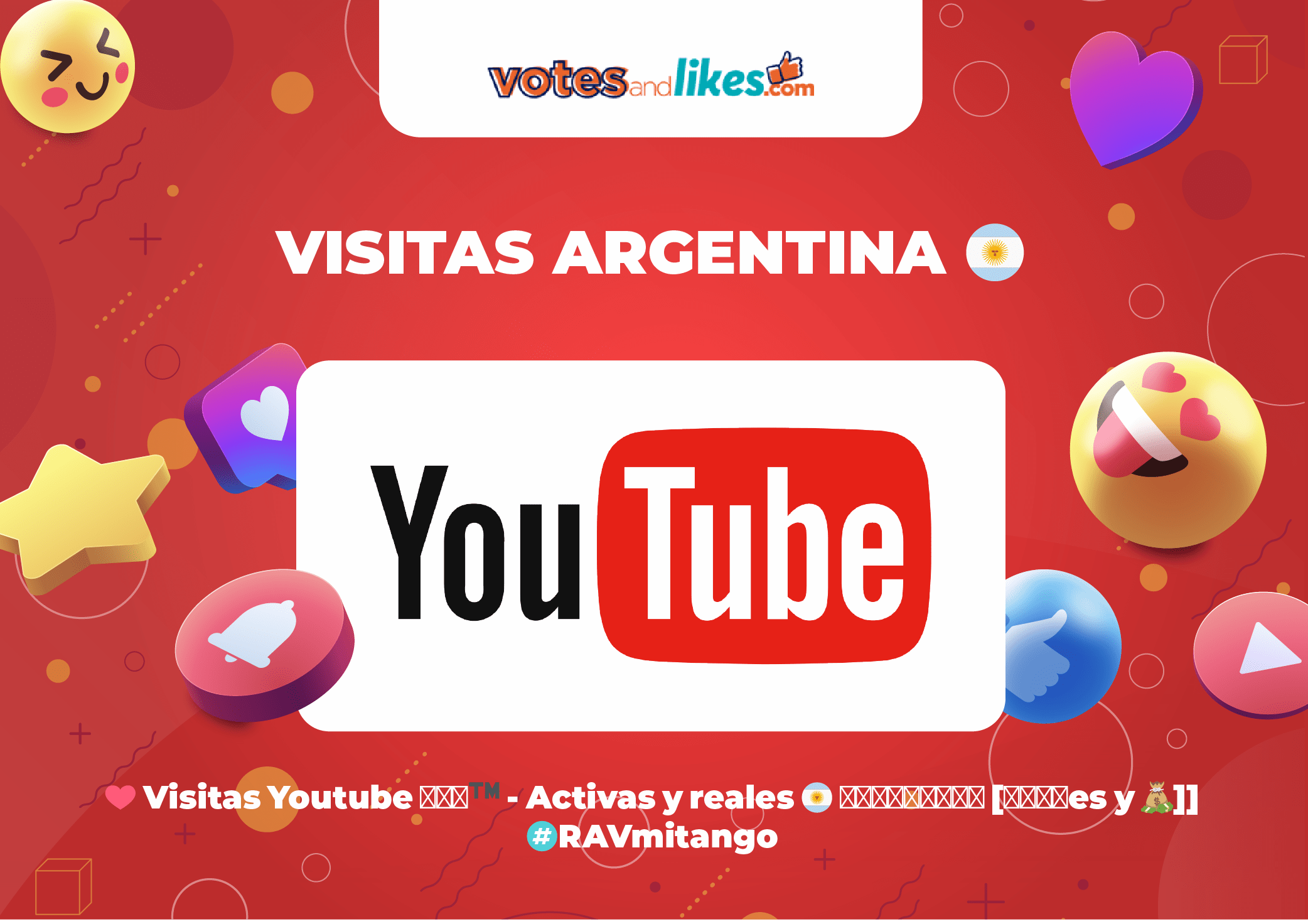 ❤️ Visitas Youtube 𝐑𝐀𝐕™ - Activas y reales 🇦🇷 𝐀𝐑𝐆𝐄𝐍𝐓𝐈𝐍𝐀 [𝐑𝐞𝐚𝐥es y 💰]] #RAVmitango