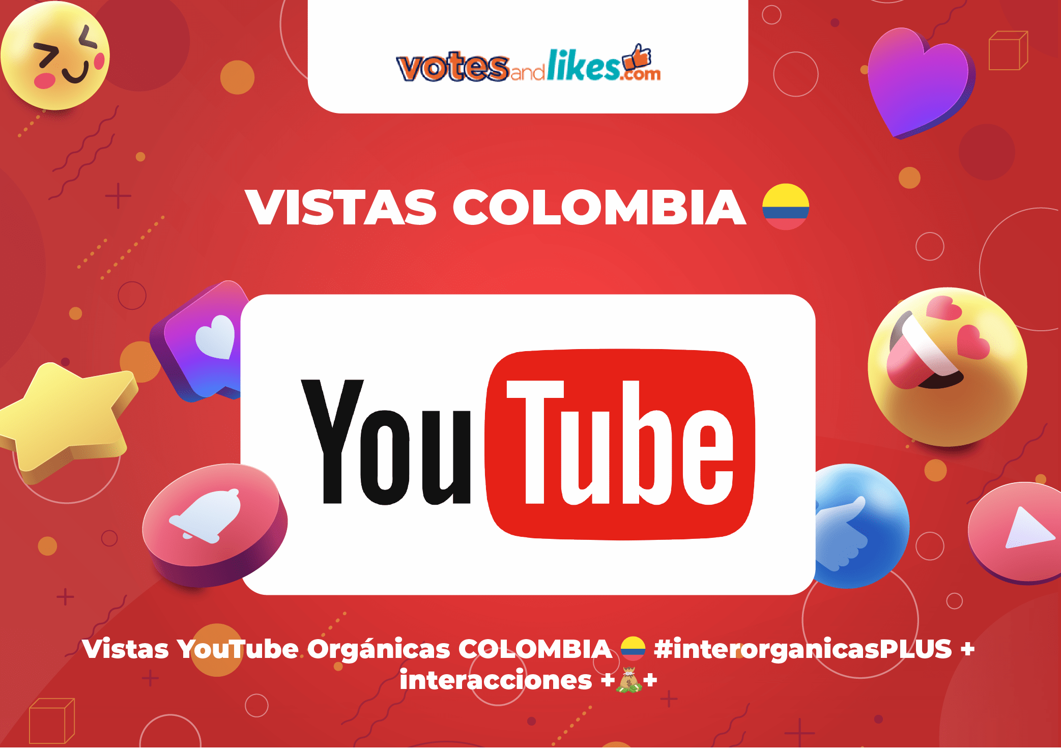 Vistas YouTube Orgánicas COLOMBIA 🇨🇴 #interorganicasPLUS + interacciones +💰+