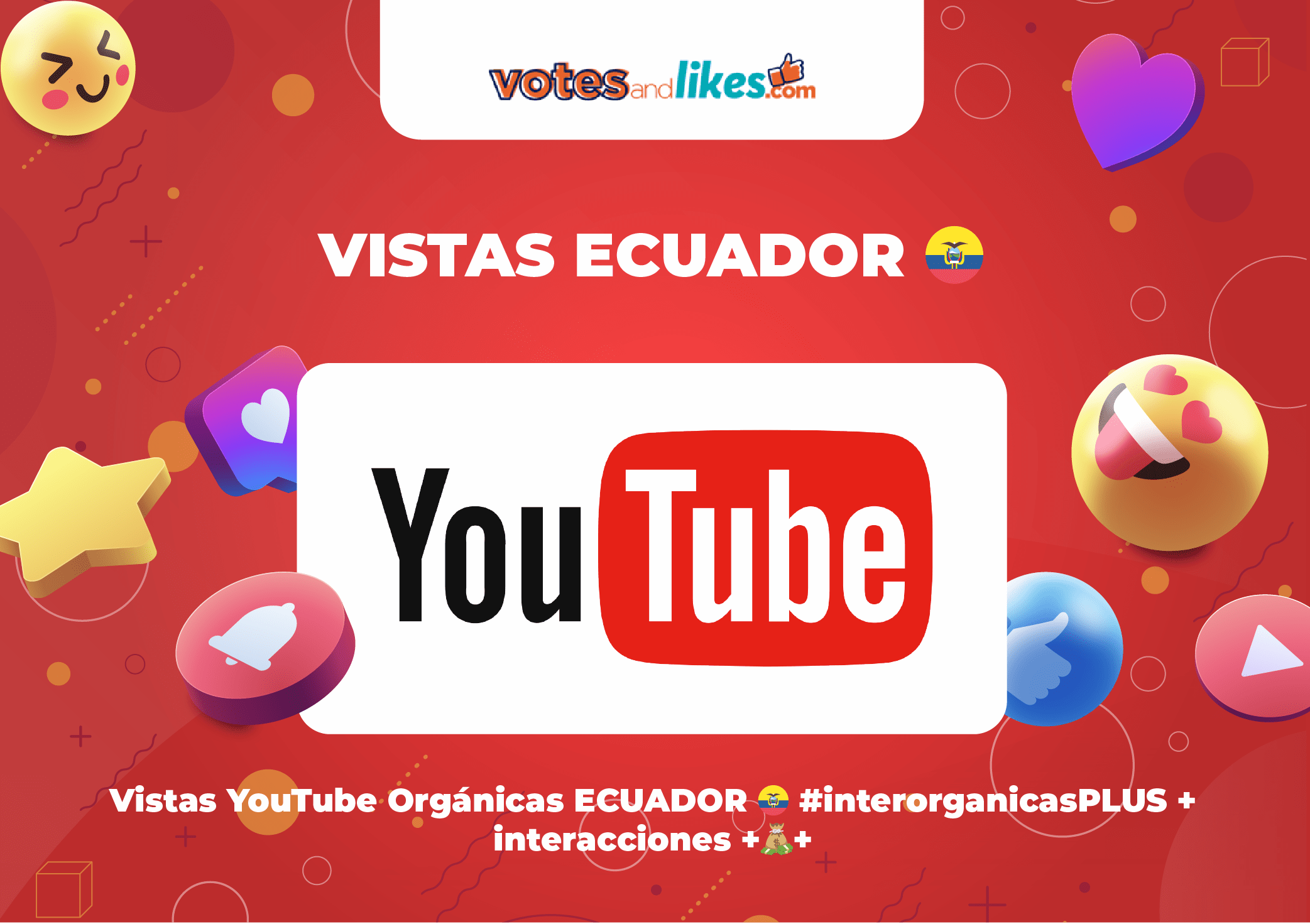 Vistas YouTube Orgánicas ECUADOR 🇪🇨 #interorganicasPLUS + interacciones +💰+