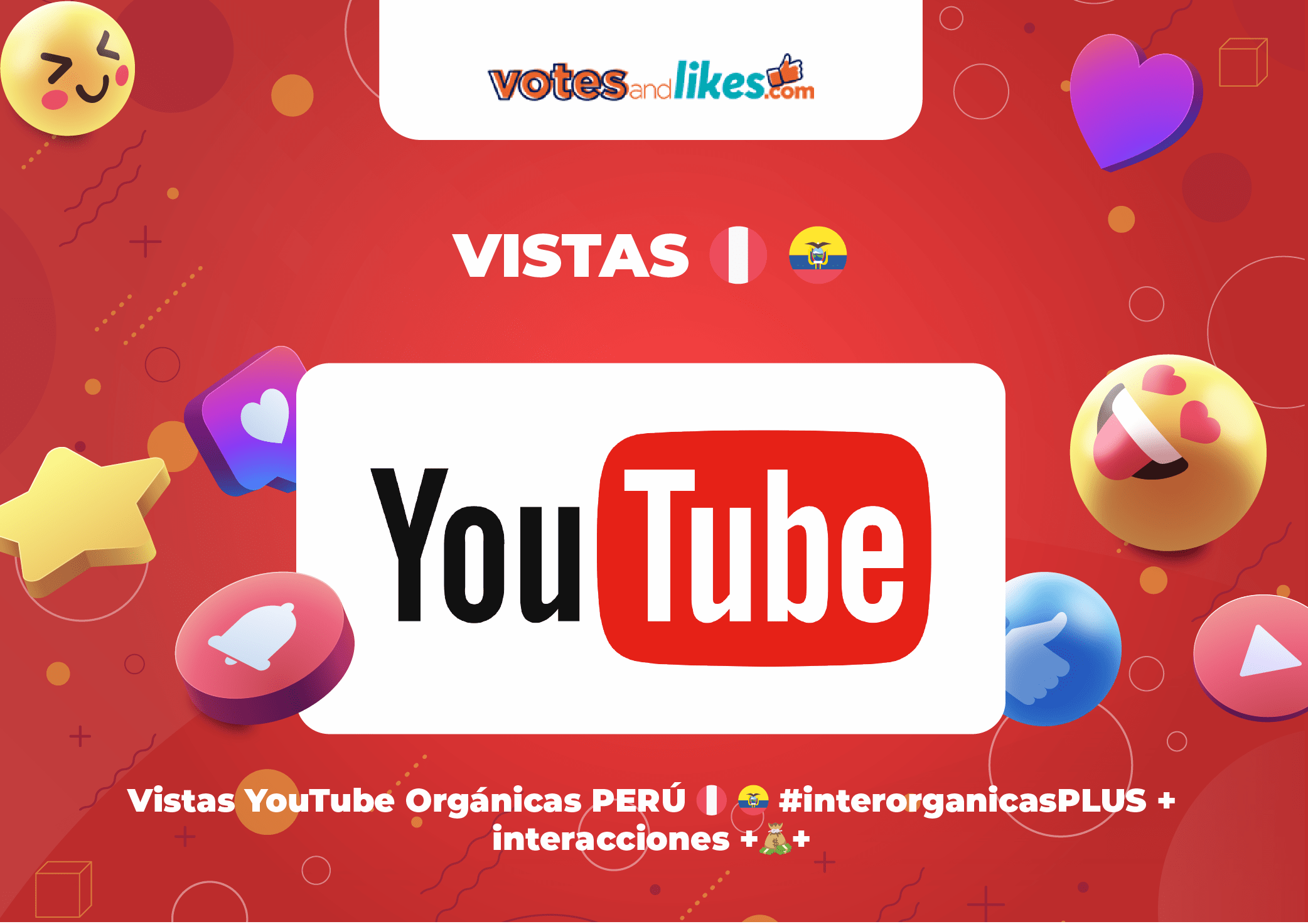 Vistas YouTube Orgánicas PERÚ 🇵🇪 🇪🇨 #interorganicasPLUS + interacciones +💰+