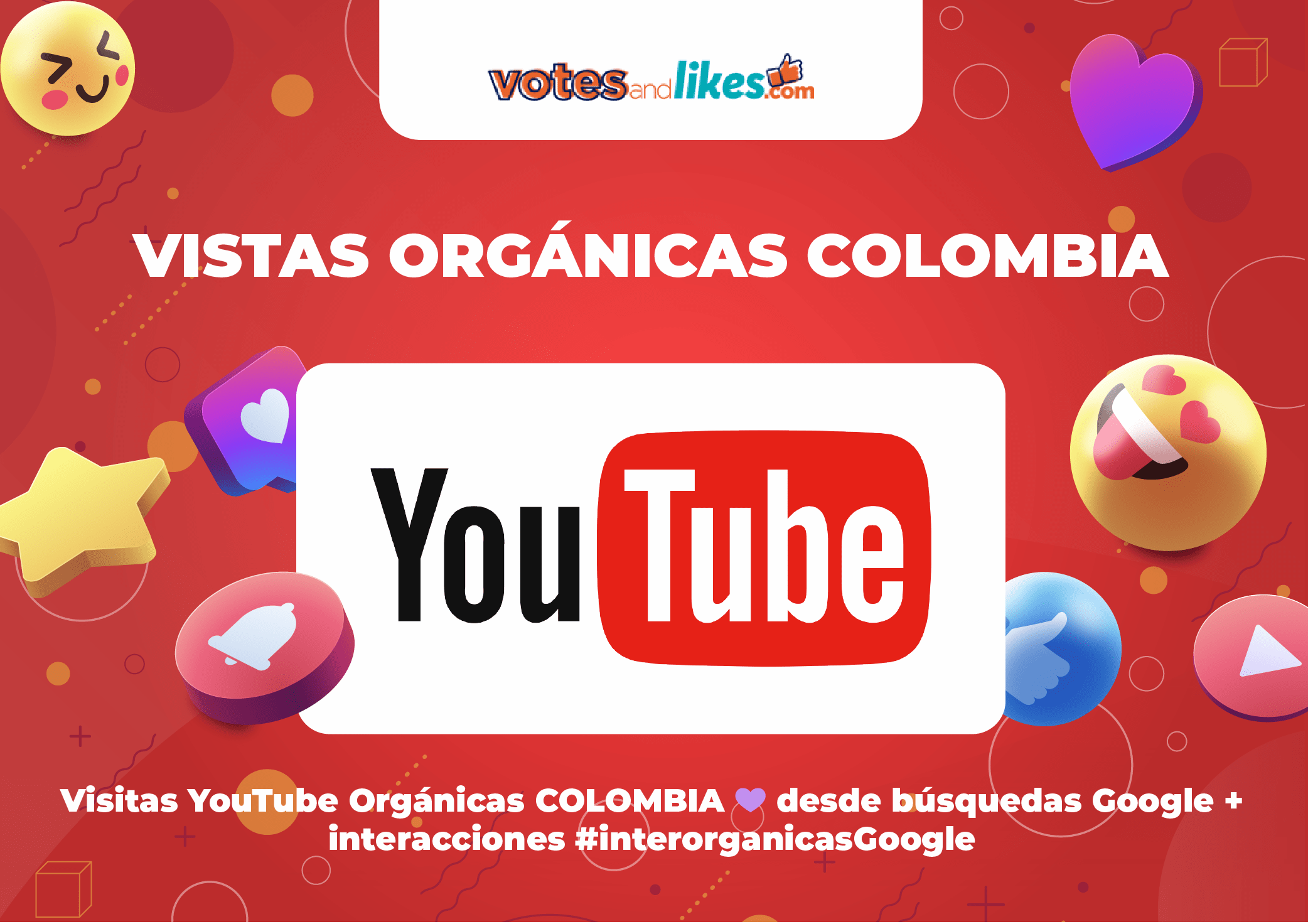 Visitas YouTube Orgánicas COLOMBIA 💜 desde búsquedas Google + interacciones #interorganicasGoogle