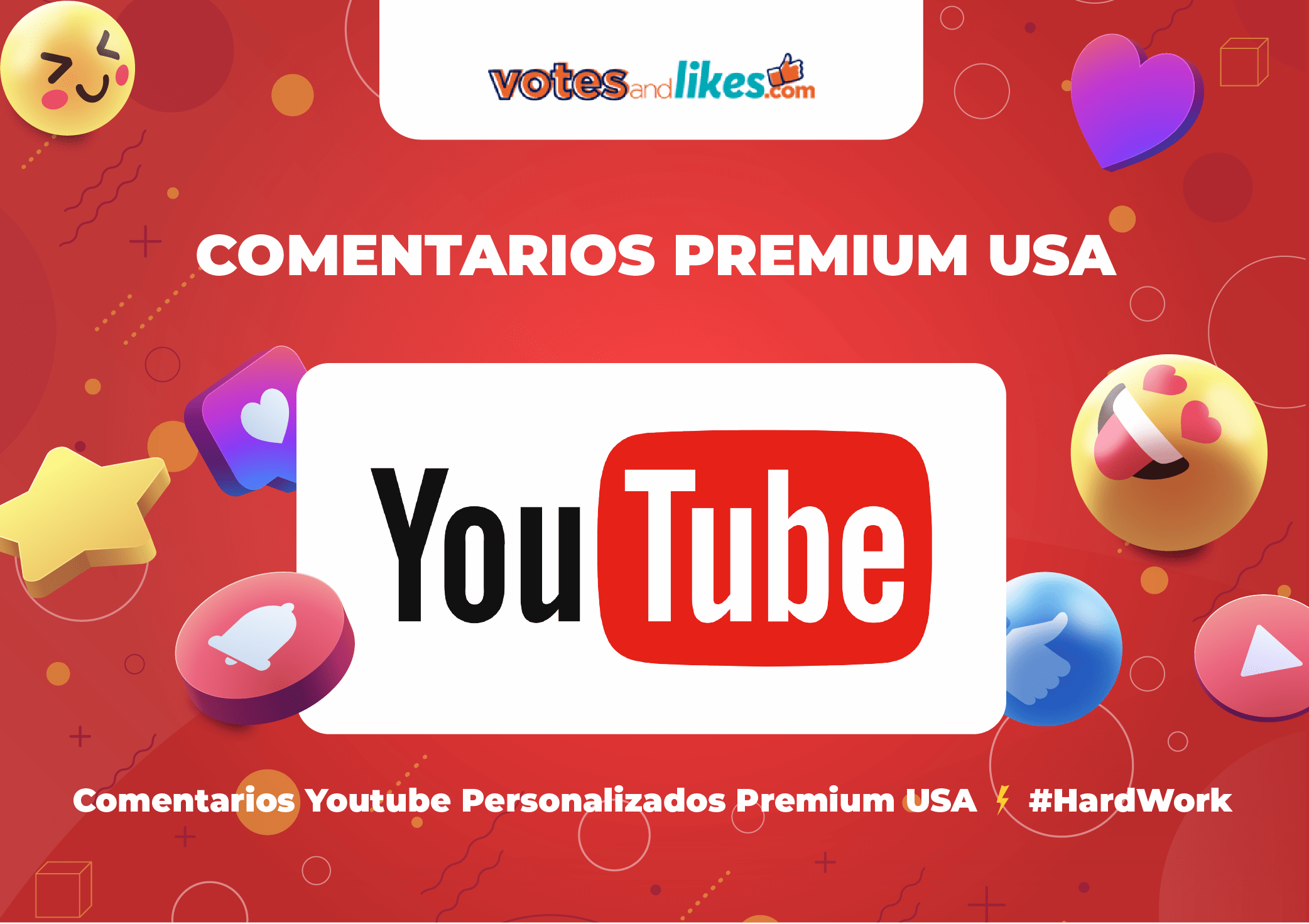 Comentarios Youtube Personalizados Premium USA ⚡️ #HardWork