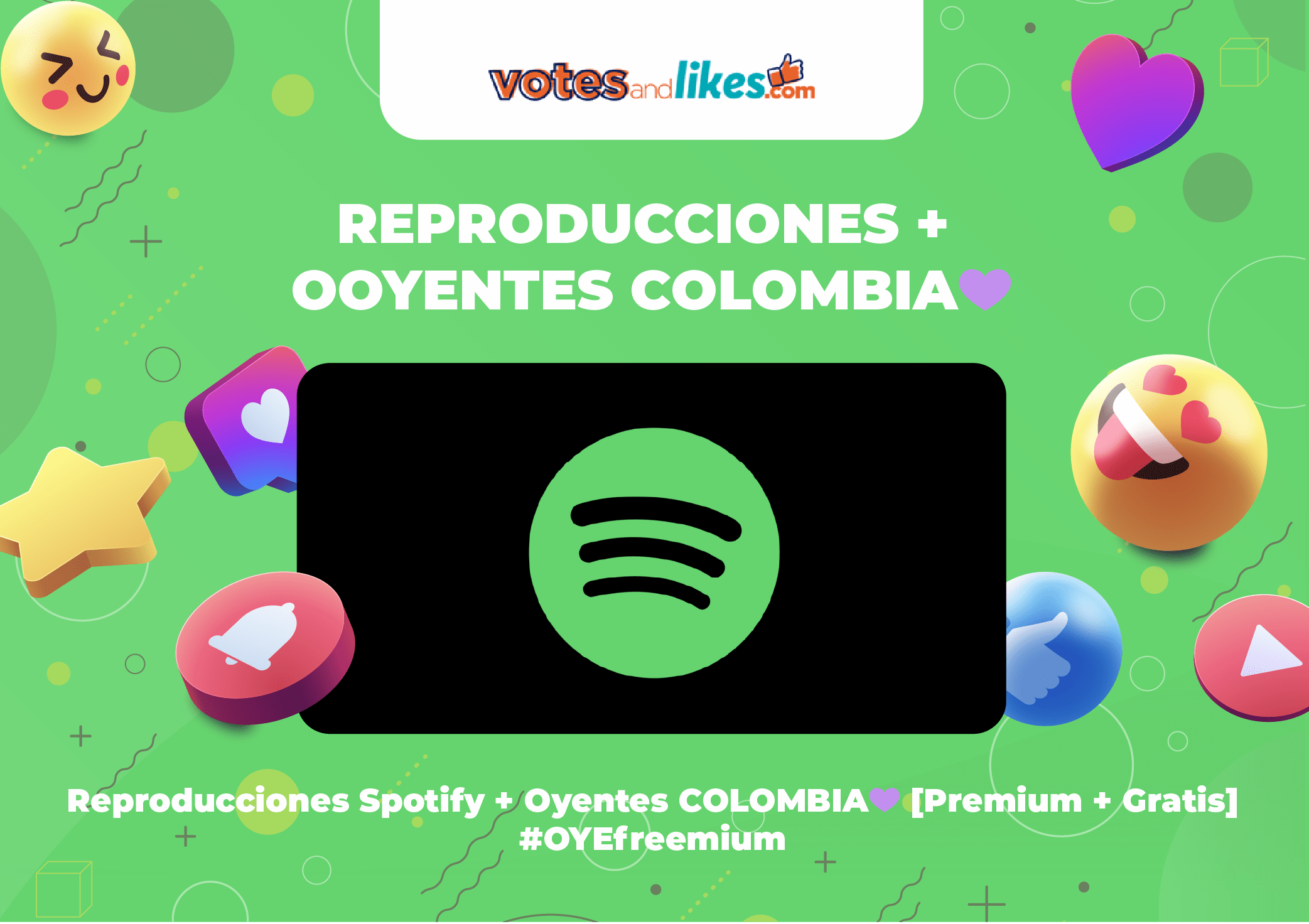 Reproducciones Spotify + Oyentes COLOMBIA💜 [Premium + Gratis] #OYEfreemium