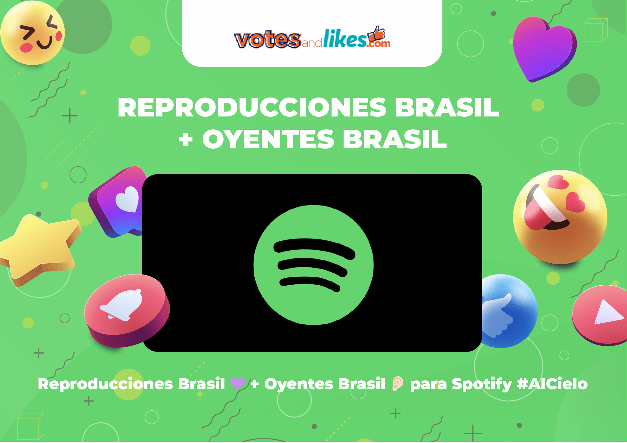Reproducciones Brasil 💜 + Oyentes Brasil 👂🏻 para Spotify #AlCielo