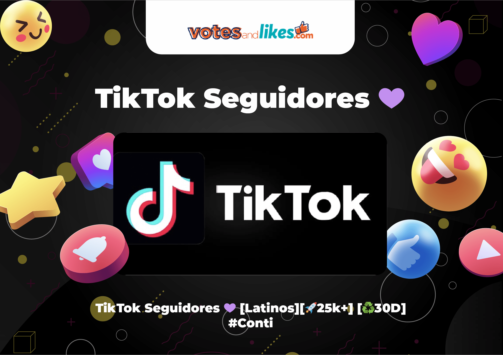 TikTok Seguidores 💜 [Latinos][🚀25k+] [♻️30D] #Conti