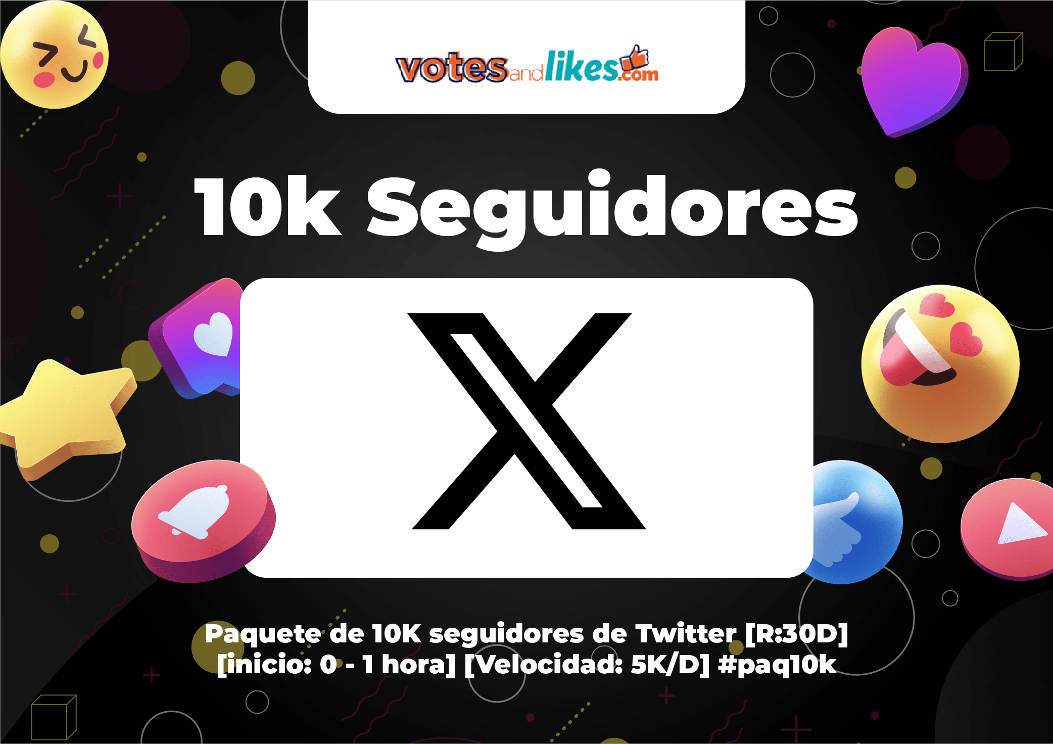 Paquete de 10K seguidores de Twitter [R:30D] [inicio: 0 - 1 hora] [Velocidad: 5K/D] #paq10k