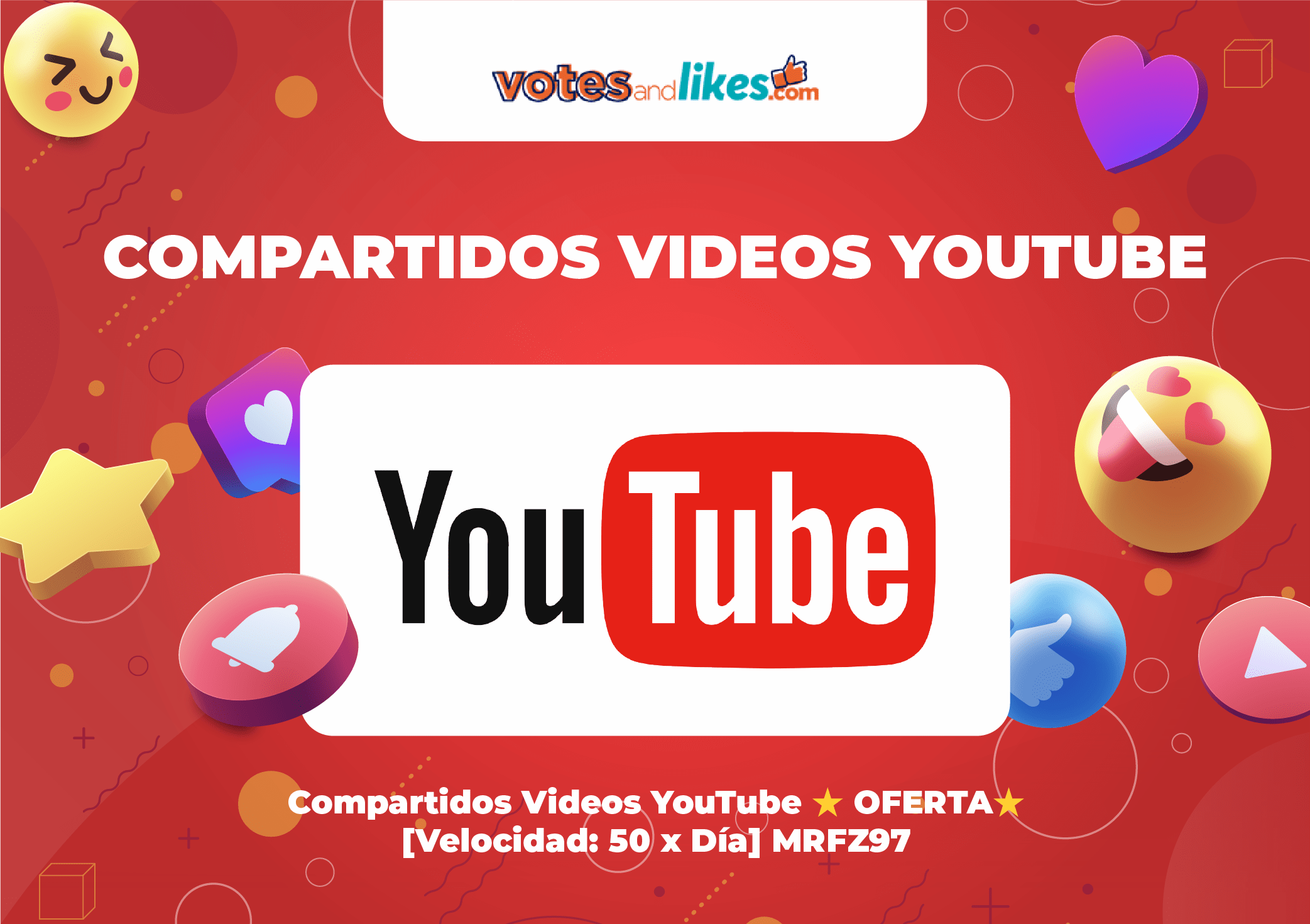 Compartidos Videos YouTube ⭐ OFERTA⭐ [Velocidad: 50 x Día] MRFZ97
