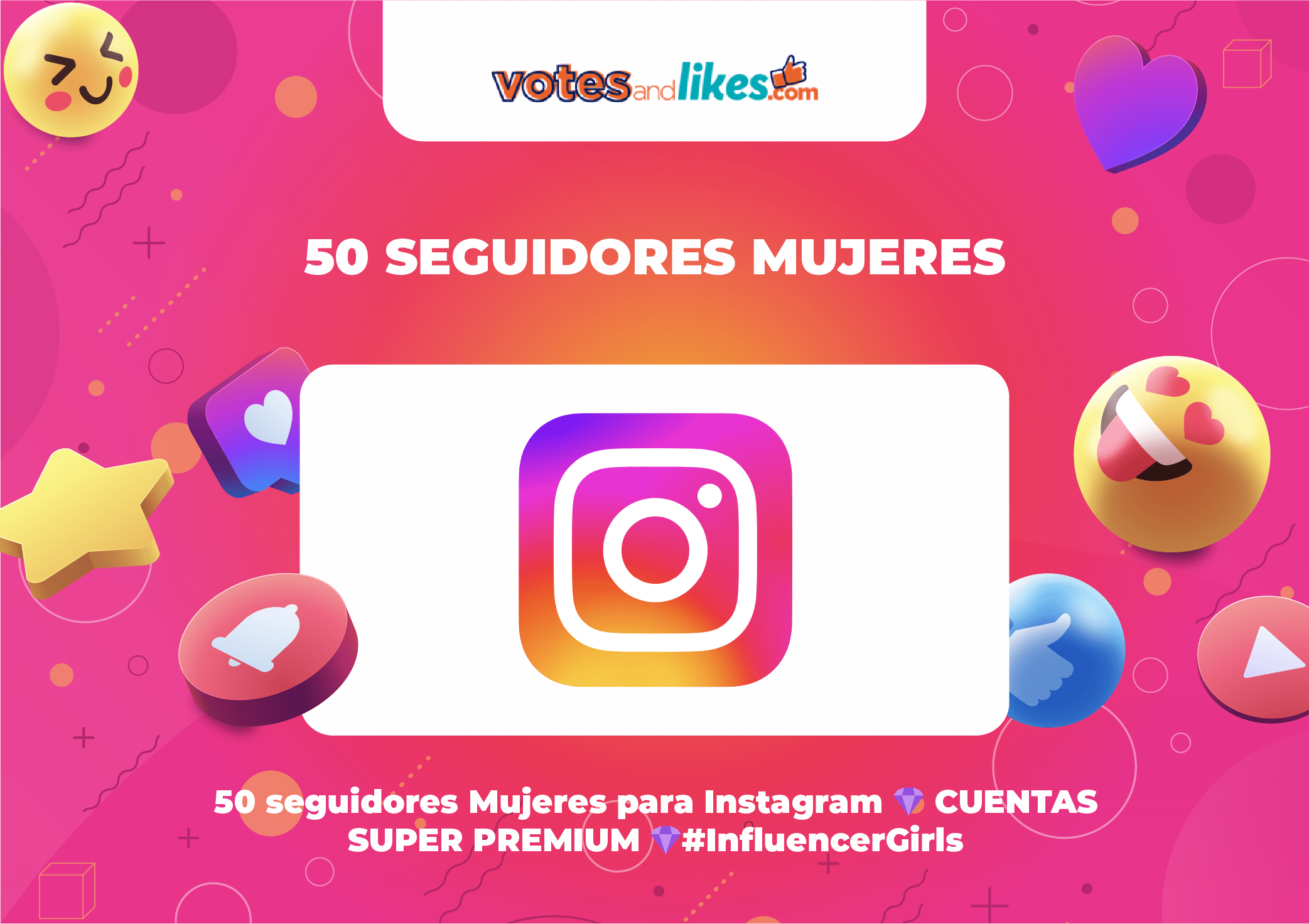50 seguidores Mujeres para Instagram 💎 CUENTAS SUPER PREMIUM 💎#InfluencerGirls