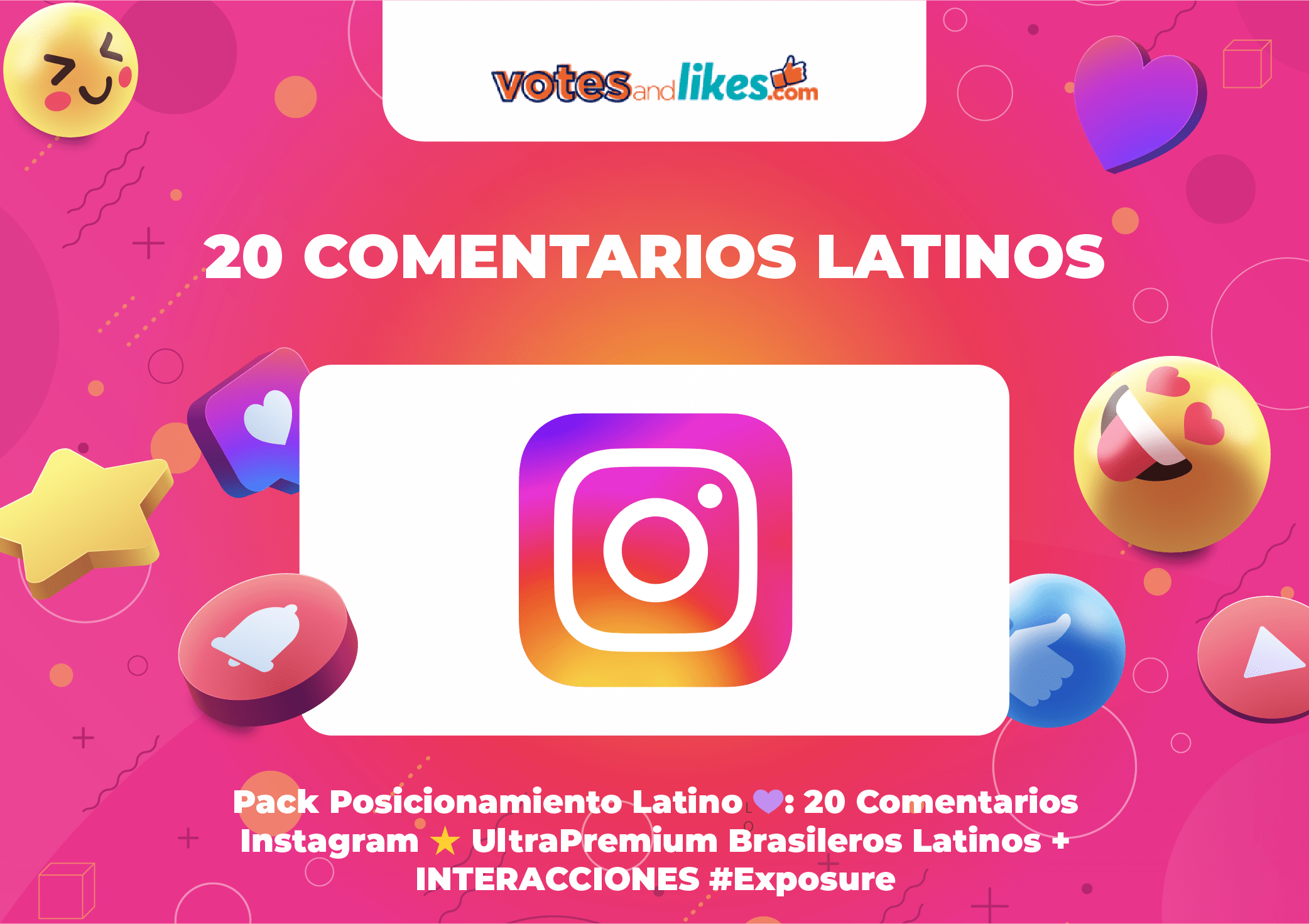 Pack Posicionamiento Latino 💜: 20 Comentarios Instagram ⭐ UltraPremium Brasileros Latinos + INTERACCIONES #Exposure